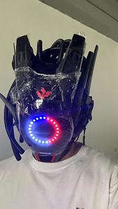 Topeng LED Karnaval Halloween Phantom, Desain Baru, Menyala, Lucu, Topeng LED Cyberpunk Bercahaya - Product Image 5