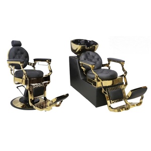 Kisen Saloon Chaise de barbier inclinable avec bac de lavage et fonction massage pour le lavage des cheveux - Product Image 4