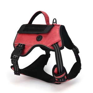 Reflective <b>Pet</b> Dog <b>Harness</b> With Storage Bag Adjustable No Pull Dog Vest MOLLE Patch Panel For Outdoor Walking Training - Product Image 3