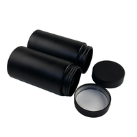 Bouteille en verre noir mat de haute qualité de 1 à 16oz ronde avec bouchons à l'épreuve des enfants utilisés pour les fleurs séchées, les bonbons et les plantes