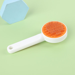 Self Cleaning <b>Pet</b> Comb Blue And Orange For Dog Grooming With Non Slip Handle Abs Stainless Steel Material - Product Image 2