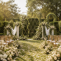 Support à fleurs en métal doré, cadre carré géométrique, colonne, 100x200cm, pour toile de fond de mariage, scène, événement, fête, décoration intérieure