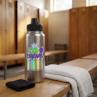 Pegatinas Holográficas Personalizadas de Baloncesto, Vinilo Impermeable, Calcomanías Deportivas con Graffiti Motivacional para Laptop y Botella de Agua