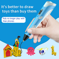 Stylo d'impression 3D pour enfants dessin 3D crayon de couleur écran LCD PLA Filament jouets cadeau d'anniversaire de noël en plastique Durable