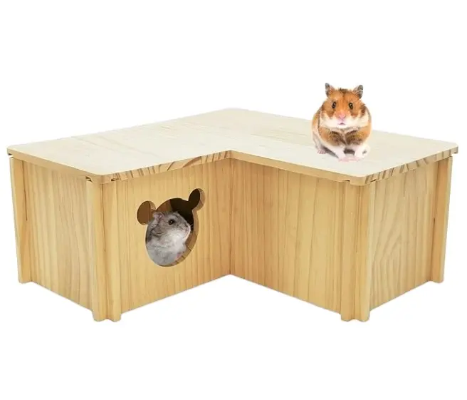 Ahşap Hamster evi çok odacıklı Hamster Hideout tünel ayrılabilir etkinlik odası oyuncaklar Rats Rats dekor keşfetmek