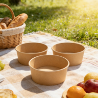 Papiers chale Deckel Benutzer definierte Dimension Verpackung Lebensmittel Einwand ige Fast-Food-Salats ch üssel Food Grade Bowl und White Craft Paper Brotkorb