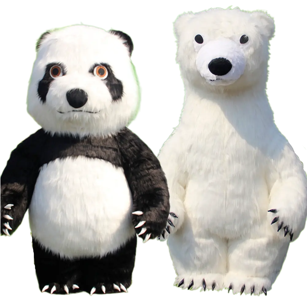 2 м, 2,6 м, 3 м, белый медведь, мультяшный костюм для куклы, одежда для открытия, гигантский надувной костюм панды