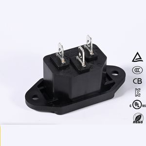 Conector de Alimentación IEC 60320 C14 con Orejetas de Montaje, 10A 250V~, Conector de Corriente Alterna para Montaje en Panel con Terminales de Tornillo, Certificado TUV - Product Image 3