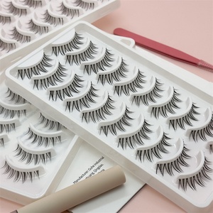 Faux cils de mariée glamour à bande transparente, personnalisables en gros, 3/5 paires, bande invisible ultra-fine, style <span class=keywords><strong>manga</strong></span> - Product Image 5