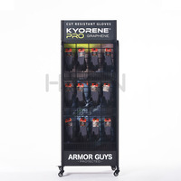 Support d'affichage de gants de baseball en métal mobile sur pied avec 4 roulettes, support d'affichage de gants de golf