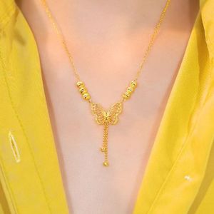 Butterfly Tassel Necklace Gold Hollow Out Long Clavicle Chain For Women Party Fashion Jewelry Zinc Alloy - Product Image 1