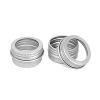 Pot en aluminium rond de 5 ml, couleur argent, noir, or, rose, avec couvercle transparent, pour crème cosmétique, baume, boîte en métal