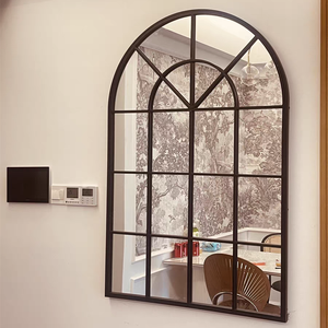 Retro White <strong>Garden</strong> Vintage <strong>Mirror</strong> <strong>Outdoor</strong> Iron Framed Window Pane <strong>Mirror</strong> - Product Image 5
