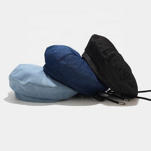 Fábrica China al por mayor personalizada pajarita <span class=keywords><strong>vaquero</strong></span> retro estudiante <span class=keywords><strong>pintor</strong></span> boinas - Product Image 1