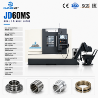 Mesin Bubut CNC JD60MS Double Spindle Efisiensi Tinggi Twin Spindle Heavy Duty dengan Chip Conveyor untuk Part Presisi