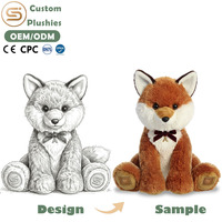 Peluche personnalisée Kelian avec logo renard, jouet doux, poupée en peluche à câliner, cadeau, jouet en peluche, peluche anime, peluche personnalisée, jouet en peluche doux