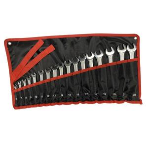 6085 Combination <b>Wrench</b> Set 6-22 Mm Metric Chrome Vanadium Steel Industrial Grade In Nylon Roll Case - Product Image 1