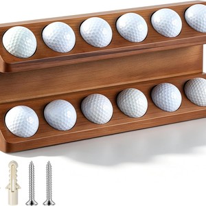 Expositor de madera transfronterizo de doble capa para pelotas de golf, estante de almacenamiento compartimentado, expositor de pelotas de ping-pong, almacenamiento - Product Image 5