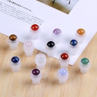 Bouteille en gros de 10 ml pour huiles essentielles avec bille roulante en jade et pierre semi-précieuse naturelle