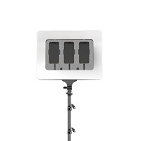 Lampe Panoramique AR à Lumière Douce avec Support Triple pour Téléphone, Panneau LED Dimmable pour Diffusion en Direct, Prise de Vue de Portrait et Vidéo