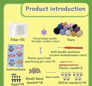 ตุ๊กตาเพนกวินถักไหมพรมขายส่ง ตุ๊กตาสัตว์ถักโครเชต์ทำมือ ชุดถักไหมพรม งานฝีมือทำมือ ตุ๊กตาถักโครเชต์ - Product Image 3