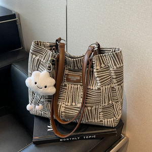 2026 New Fashion Canvas Tote <b>Bag</b> Women's Large Capacity Zipper Closure Shoulder <b>Bag</b> Casual Niche <b>Work</b> Handbag - Product Image 4