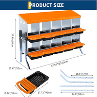 Nid de ponte pour poules JH-Mech OEM, haute capacité, gain de place, montage facile, 2 niveaux, acier galvanisé argenté