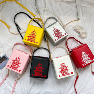 Moda creativa pu cadena crossbody personalidad <span class=keywords><strong>TORRE</strong></span> ROJA mujeres nueva moda señora Bolsos Bolso moda para <span class=keywords><strong>damas</strong></span> niñas - Product Image 2