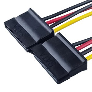 Câble d'extension répartiteur en Y 4 broches Molex vers 1 à 2 SATA 15 broches, convertisseur double SATA pour disques durs PC, SSD, lecteurs optiques DVD - Product Image 3
