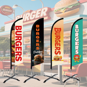 Bandera de Playa Tipo Pluma Swooper Solo para Restaurante de Comida Rápida y Snack Bar, Publicidad Exterior, Hamburguesa, No Incluye Poste - Product Image 2