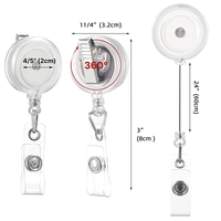 Pas de commande minimum porte-badge de carte d'identité bobines avec clip nom bobine ronde bureau fournitures scolaires lanière rétractable porte-badge
