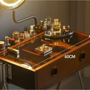 LE Nordic Solid Wood <b>Dressing</b> <b>Table</b> Antique Style Wooden Bedroom Makeup French Retro Small-sized Storage Makeup <b>Table</b> - Product Image 6