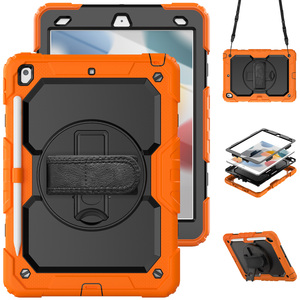 Étui de protection robuste pour tablette PC + silicone avec support de main et sangle, compatible <span class=keywords><strong>iPad</strong></span> 10.2 7e/9e/génération - Product Image 5