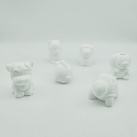 Décor moderne à la maison Mini Figurines en biscuit bricolage mignon peint à la main non peint plâtre Animal 3D Statue ensemble