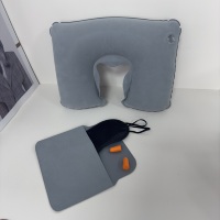 Ensemble de 4 oreillers en peluche portables en forme de U pour la sieste Ensemble de voyage en PVC gonflable et fait de microbilles de polyester Oreiller pour le cou de l'avion