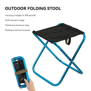 Chaise et tabouret pliants d'extérieur en aluminium – Design carré durable et léger pour le camping, la pêche, la plage et l'escalade - Product Image 3