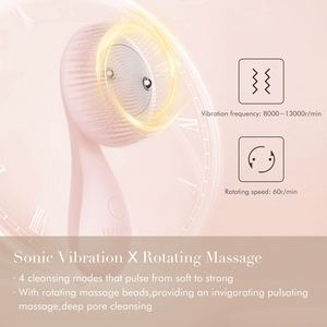 Brosse exfoliante pour le visage, rouleau de massage facial, nettoyeur sonique électrique en silicone, nettoyage en profondeur de la peau, brosse nettoyante pour le visage - Product Image 3