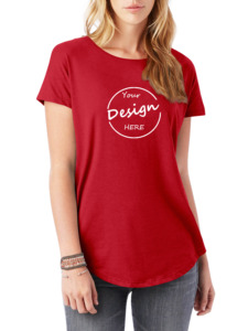 Vente en gros dames Scoop bas t-shirts personnalisé imprimé strass 95% coton 5% Spandex respirant décontracté solide uni teint - Product Image 3