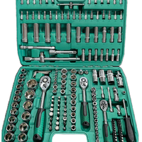 Kit d'outils de réparation automobile et vélo 172 pièces CR-V avec clé dynamométrique à cliquet, tournevis et douilles, compatible OEM, en coffret rigide