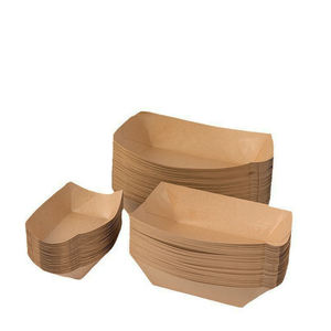 Plateau en papier kraft de qualité supérieure, résistant à la graisse, de qualité alimentaire, pour salades, sushis, sandwichs - pour la restauration - Product Image 1