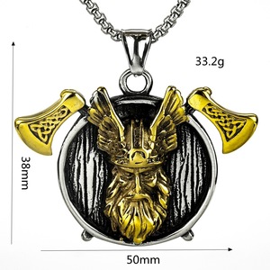 Collar con Colgante Vikingo de Odín, Acero Inoxidable, Diseño de Alas Vintage para Hombre, Geométrico Asimétrico, Joyería de Regalo - Product Image 5