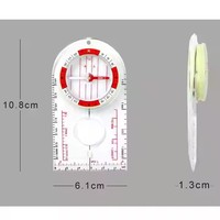 Outdoor Adventures Luminous Multifunctional 4-in-1 Navigation Compass with Map Ruler and Magnifier with Lanyard