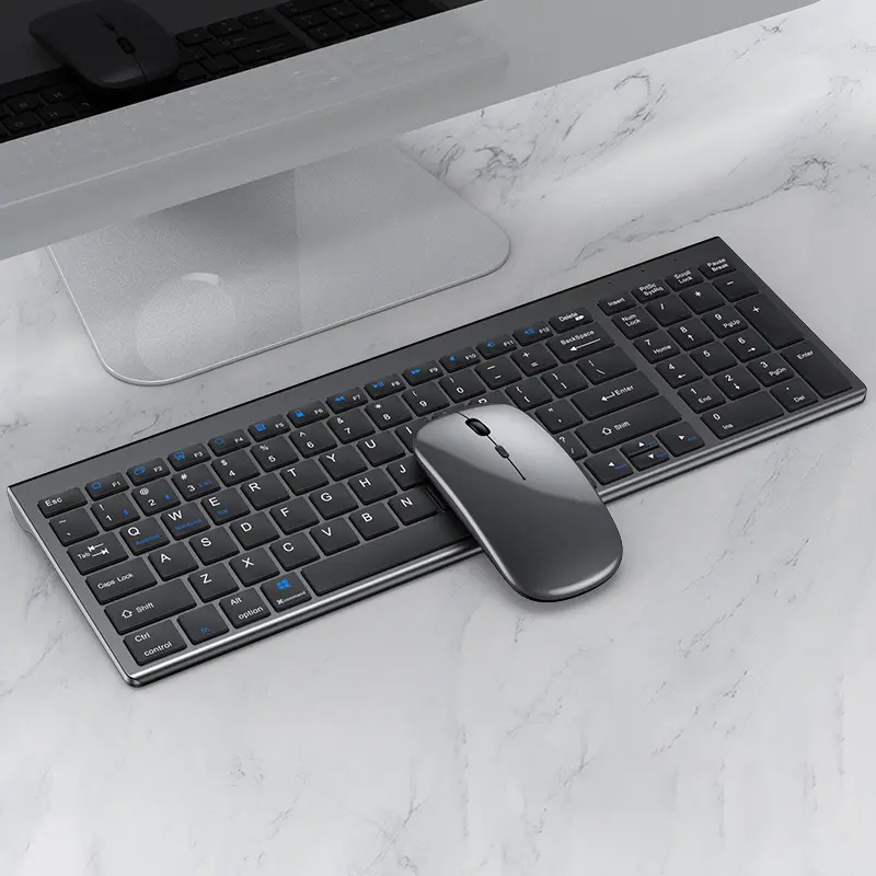 Pabrik Grosir 2.4G Sistem Keyboard dan Mouse Nirkabel untuk Laptop iPad Komputer Isi Ulang Keyboard Nirkabel dan Mouse Combo