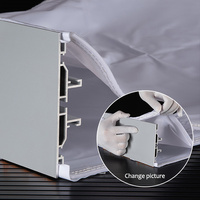 Boîte à lumière double face portable en tissu avec cadre en aluminium pour salon professionnel intérieur de taille personnalisée
