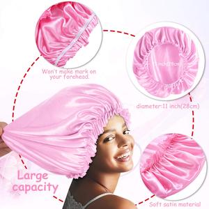 Custom Satin Bonnets For Women 4Pcs Sleep Cap For Curly <b>Hair</b> Braids Silk <b>Hair</b> <b>Care</b> Hat - Product Image 2