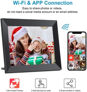 10\" WIFI Sharing Digital Photo Frame IPS Touch Screen Smart Picture Frame Sends Photos MP4 Videos Via FRAMEO Clock Function - Product Image 2