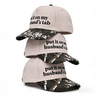 Gorra de béisbol de 5 paneles bordada con la inscripción 'Put It My Husbands', 100% algodón, con bloques de color, ajustable, estilo trucker, para deportes casuales al aire libre