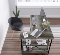 Table d'étude de bureau à la maison d'angle marron en forme de L de bonne qualité pour bureau réglable en hauteur