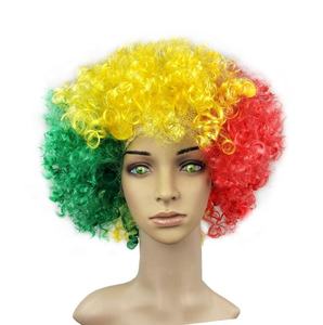 Pas cher Clown Cheveux Perruque Lumineux Football Fan Perruque <span class=keywords><strong>Afro</strong></span> Perruque Coiffe Clown Costume pour Performance Festival Bar Carnaval Mascarade - Product Image 3