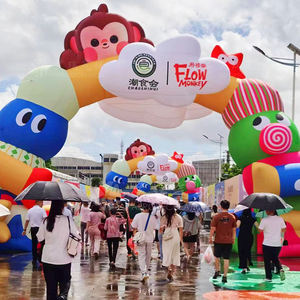 قوس دخول قابل للنفخ مخصص للفعاليات الخارجية، مصنوع من قماش أكسفورد، على شكل قرد، للإعلانات والعروض - Product Image 5